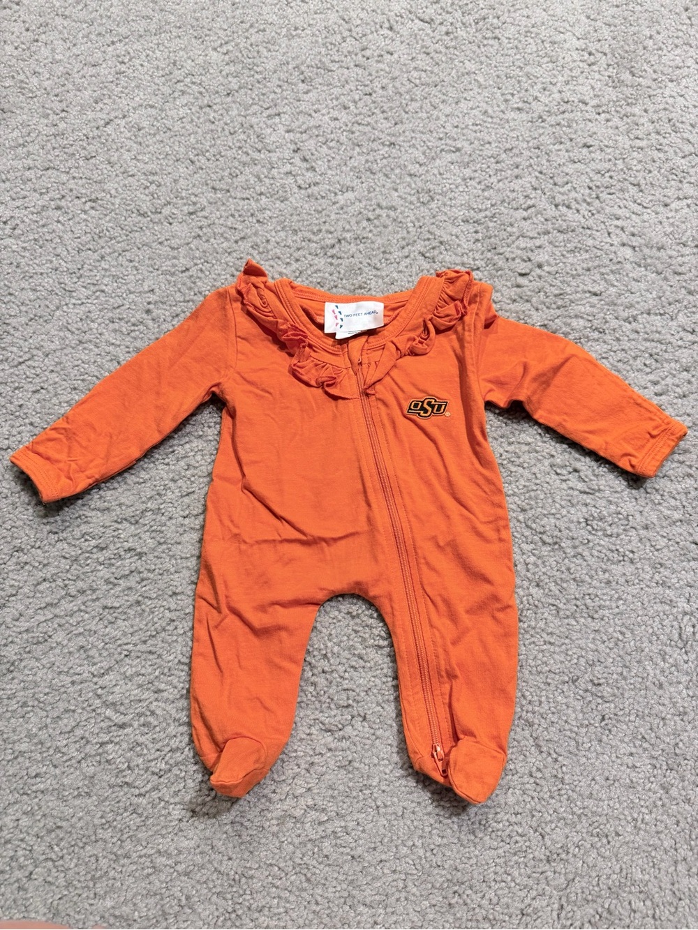 Oklahoma State Ruffles Footie Pajamas
